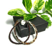 Thumbnail for Genuine Garnet, Quartz & Agate HEALTH & HAPPINESS -3 Strand Stone Blend Bracelet