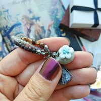 Thumbnail for Genuine Garnet, Quartz & Agate HEALTH & HAPPINESS -3 Strand Stone Blend Bracelet