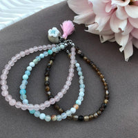 Thumbnail for Rose Quartz & Agate EMOTIONAL HEALING -3 Strand Stone Blend Bracelet