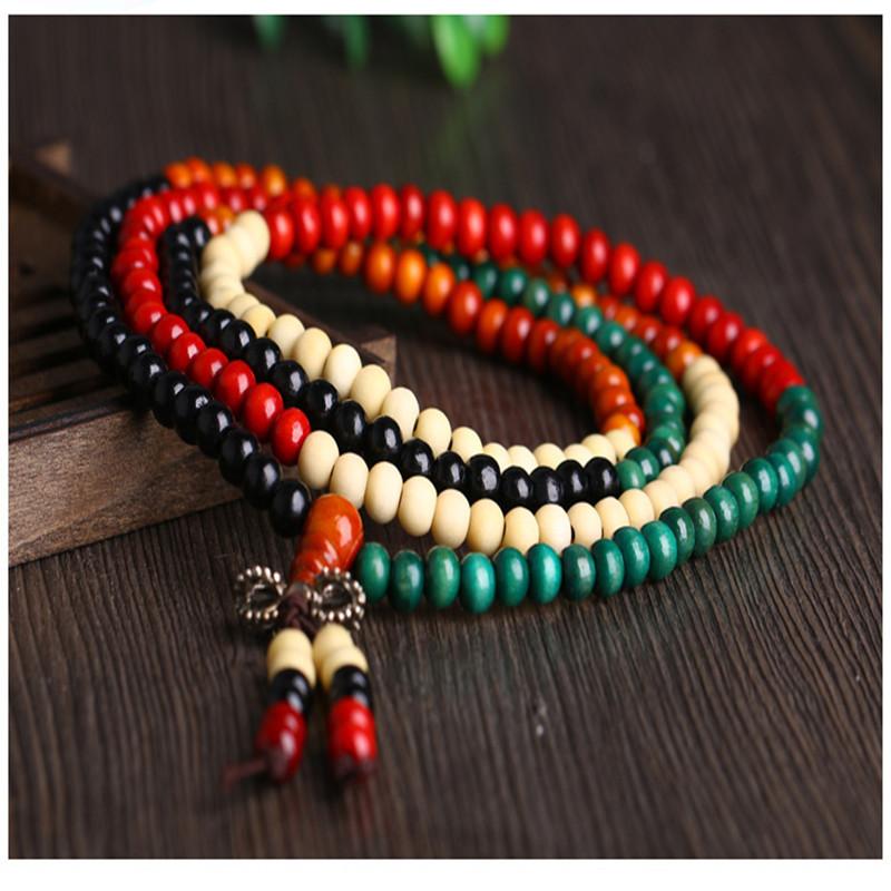 Multicolor All Natural Bodhi Root Mala