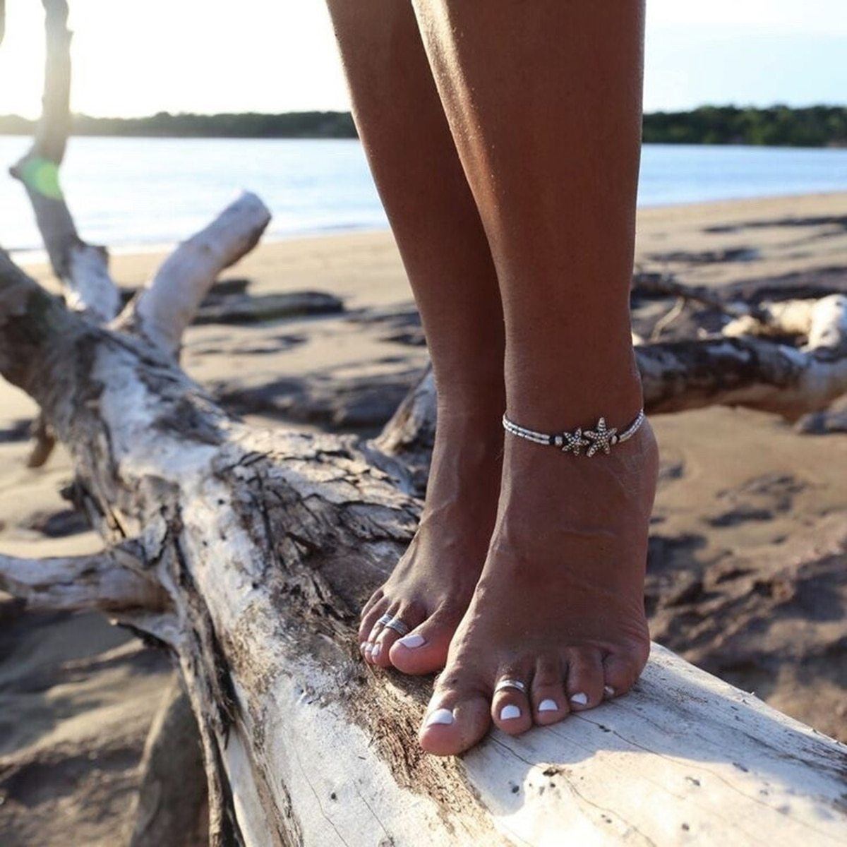 SUMMER STYLE! Vintage Shell,Beads ,Turquoise Anklets