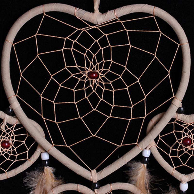 Handmade 5 Circles Love Heart Dream Catcher