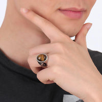 Thumbnail for Men's Ying & Yang Tiger Eye PROTECTION Ring