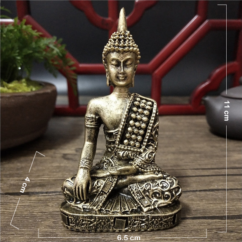 Vintage Bronze Bhumisparsha Buddha Statue – Enlightenment Mudra Sculpture