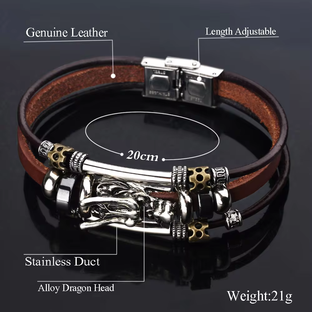 Vintage Dragon Bracelet Leather Bracelet