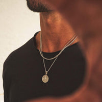 Thumbnail for Men's Stainless Steel Compass Rose Necklace Set: Navigate Your Style