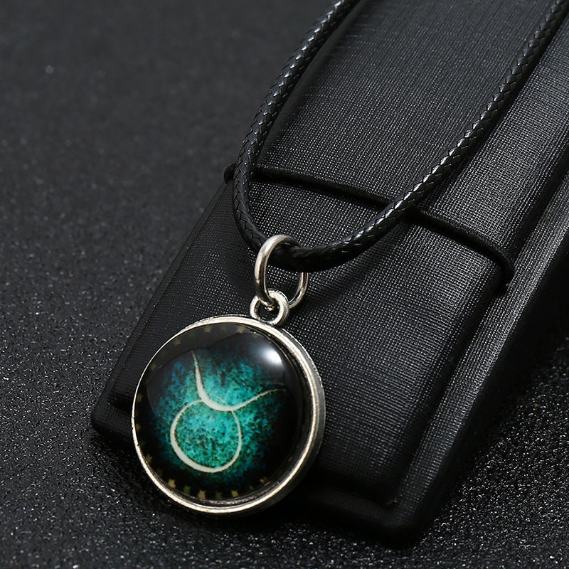 12 constellation Glass Pendant Necklace YourSoulPlace