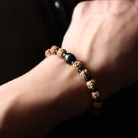 Thumbnail for Natural Coconut shell Rudraksha Tiger eye Beads Bracelet