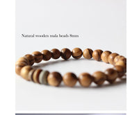 Thumbnail for Tibetan Buddhist Handmade Lampwork & Wooden Bead Mala Bracelet