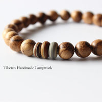 Thumbnail for Tibetan All Natural Wood and Lampwork Bracelet
