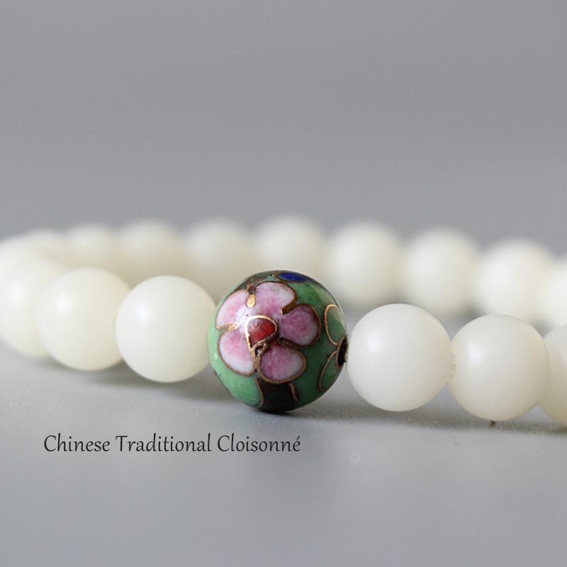 Bodhi Seed Beads Chinese Cloisonne Bracelet
