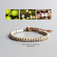 Thumbnail for Ethnic Tibetan Buddhist  MOON STAR Bodhi Beads & Carved 6 Syllable  PEACE Bracelet