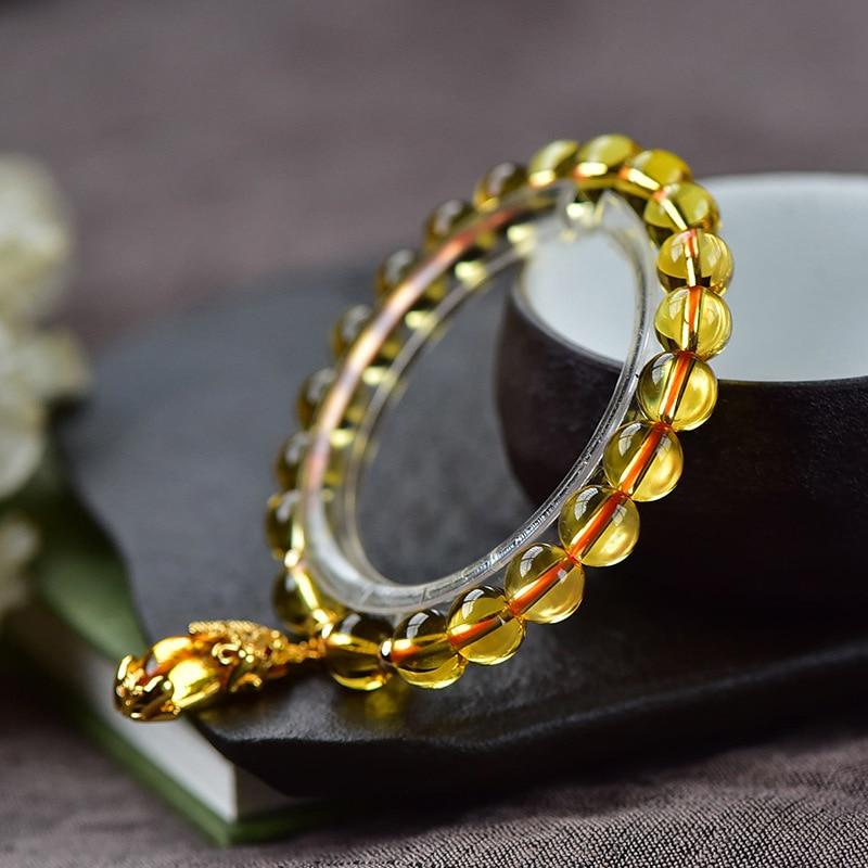 Natural Citrine & Gold Detailed Pixiu WEALTH Bracelet