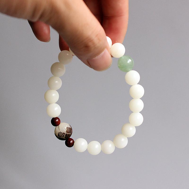 Green Jade Bodhi Seed Bracelet