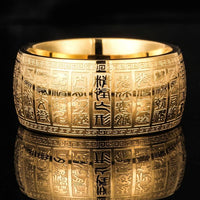 Thumbnail for Titanium Steel Ancient Carved BUDDHIST SCRIPTURES Ring