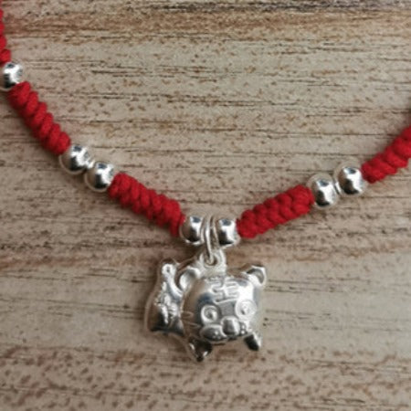 2024 Year of the Rabbit! S925 Silver Animal Zodiac Red Rope Bracelet