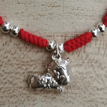 2024 Year of the Rabbit! S925 Silver Animal Zodiac Red Rope Bracelet