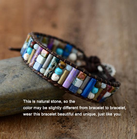 Natural Stone Energy and Positivity Wrap Bracelet