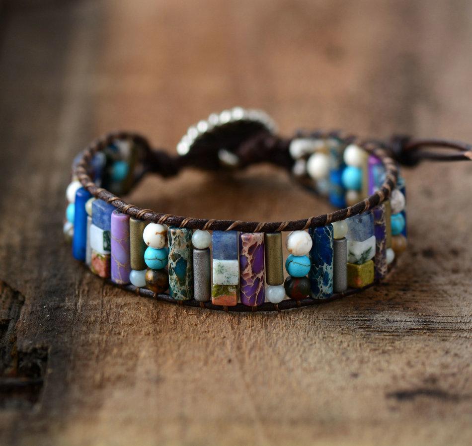 Natural Stone Energy and Positivity Wrap Bracelet