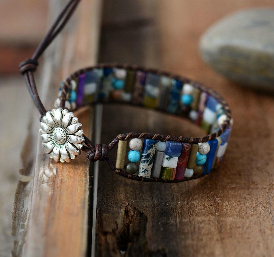 Natural Stone Energy and Positivity Wrap Bracelet