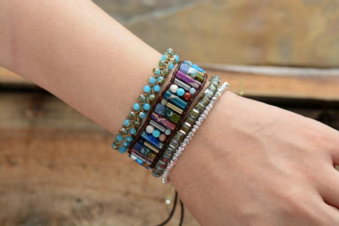 Natural Stone Energy and Positivity Wrap Bracelet