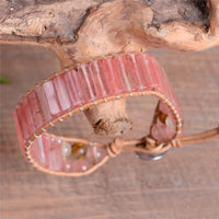 Thumbnail for Natural Watermelon Red Agate Wrap Bracelet