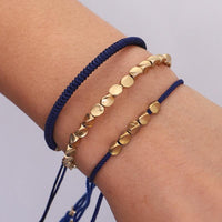 Thumbnail for Tibetan Handmade Lucky Knot 'BE THANKFUL' Copper & Blue Rope 3 /pc Bracelet Set