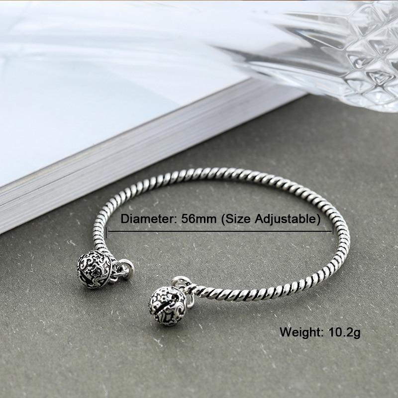 THAI SILVER Double Bell Twisted Bracelet