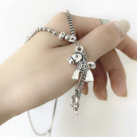 Thumbnail for Thai Silver WIND HORSE & MONEY BAGS ' GOOD FORTUNE' Necklace