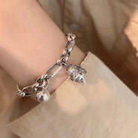 Thumbnail for THAI SILVER Maneki Neko 'Beckoning Cat' Bell Bracelet