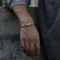 Thumbnail for THAI SILVER Men's Braided Bangle