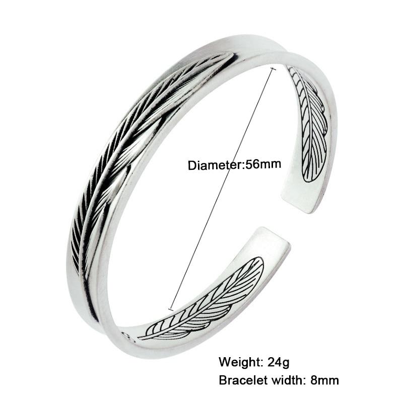 THAI SILVER Feather 'PROSPERITY' Bangle