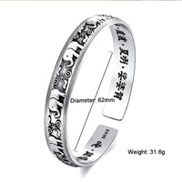 Thumbnail for THAI SILVER Indian Elephant & Indigenous Patterned Bangle