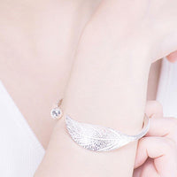 Thumbnail for THAI SILVER Single Leaf 'HAPPINESS' Bracelet