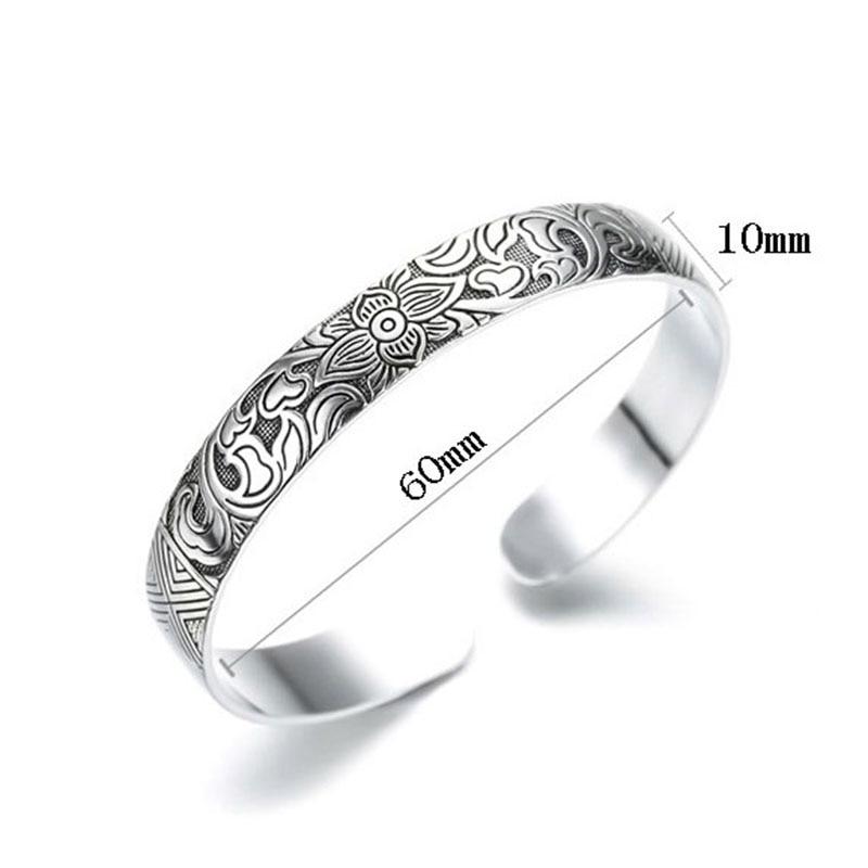 THAI SILVER Lotus Flower TRANSFORMATION Bangle