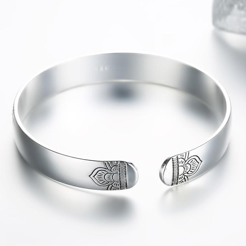 THAI SILVER Lotus Flower TRANSFORMATION Bangle