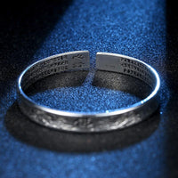 Thumbnail for THAI SILVER Buddhist Sutra Cuff Bangle