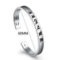 Thumbnail for THAI SILVER 6 Syllable TIBETAN MANTRA & HEART SUTRA Cuff Bangle