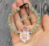 Thumbnail for Double Point Natural Quartz & PREHNITE Stone 'DOUBLE WILLPOWER'   Bracelet