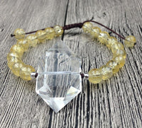 Thumbnail for Double Point Natural Quartz & CITRINE Stone 'DOUBLE HAPPINESS' Bracelet