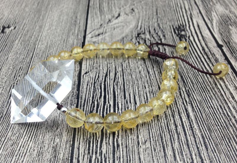 Double Point Natural Quartz & CITRINE Stone 'DOUBLE HAPPINESS' Bracelet