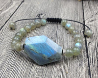 Thumbnail for Natural Labradorite Raw Stone & Bead DESTINY Bracelet