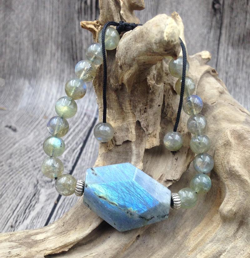 Natural Labradorite Raw Stone & Bead DESTINY Bracelet