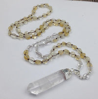 Thumbnail for Raw Quartz Pendant & CITRINE Bead  'ABUNDANCE & POSITIVITY 'Necklace