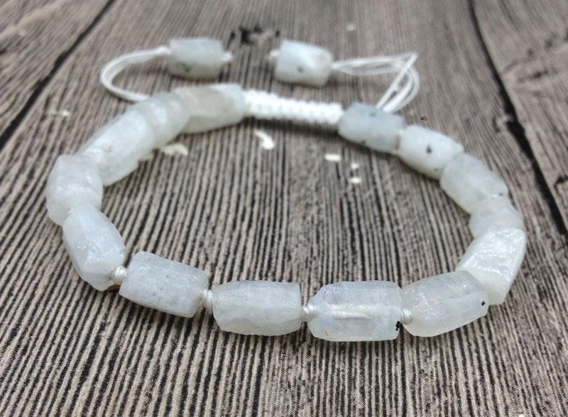 Natural Raw Moonstone  NEW BEGINNINGS adjustable Bracelet