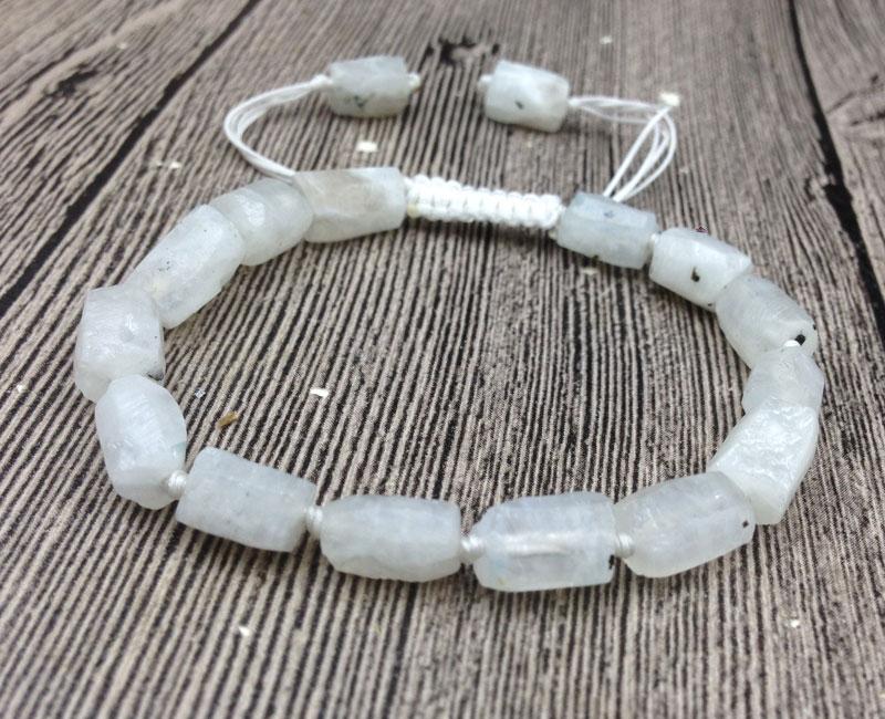 Natural Raw Moonstone  NEW BEGINNINGS adjustable Bracelet