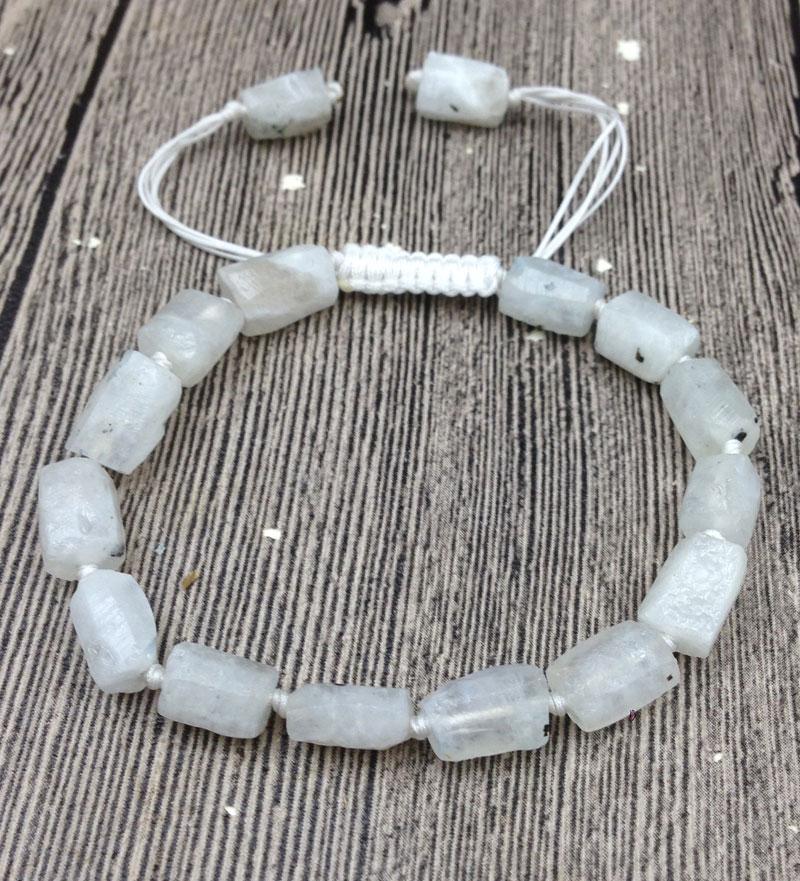 Natural Raw Moonstone  NEW BEGINNINGS adjustable Bracelet