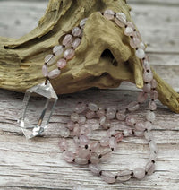 Thumbnail for Amethyst/Rose Quartz/Citrine /Aquamarine/Labradorite Quartz Point  STRENGTH Necklace