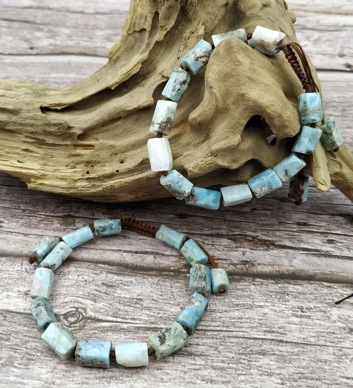 Natural Raw Larimar -The ULTRA TRANQUILITY  Stone Bracelet