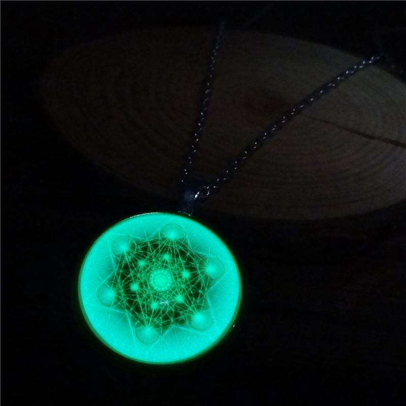 Sacred Geometry  Glowing Pendant Necklace